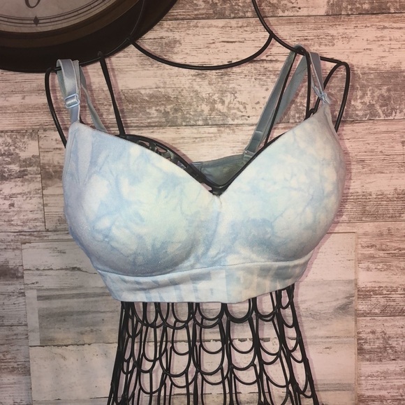 PINK Victoria's Secret Other - Victoria’s Secret PINK tie dye bra blue and white comfy bra size large